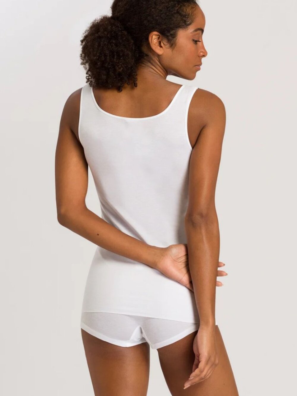 New Hanro of Switzerland White Cotton Round Neck tank Top Sz XL - Picture 5 of 16